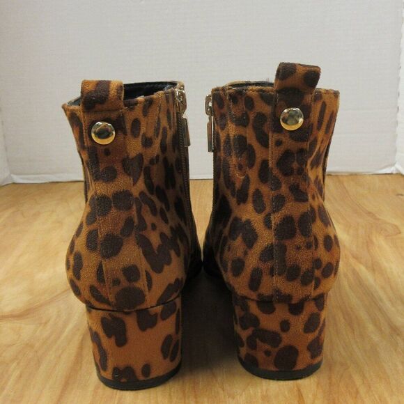 A NEW DAY Valerie Leopard Spot City Ankle Bootie Sz 7.5 WIDE Animal Print Boots - Picture 4 of 15